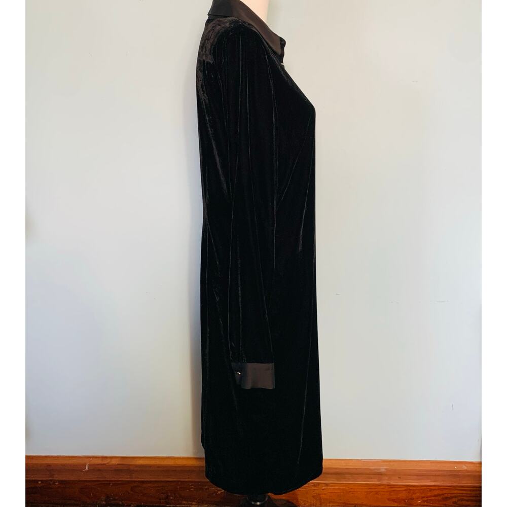 Talbots Black Velvet Popover Shirtdress Size Small - Picture 6 of 8